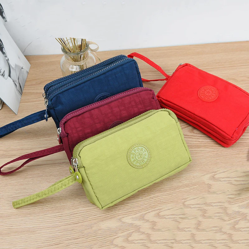 Portefeuille rétro à trois fermetures éclair de grande capacité, sac à main pour téléphone Portable, pince à billets pour étudiant, sacs de rangement simples portables à la mode pour femmes
