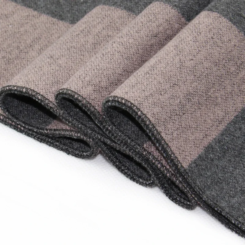 Bufanda de Cachemira a cuadros de invierno de marca de lujo para hombre, bufandas cálidas a cuadros para el cuello, bufandas de negocios para hombre, bufanda navideña para hombre