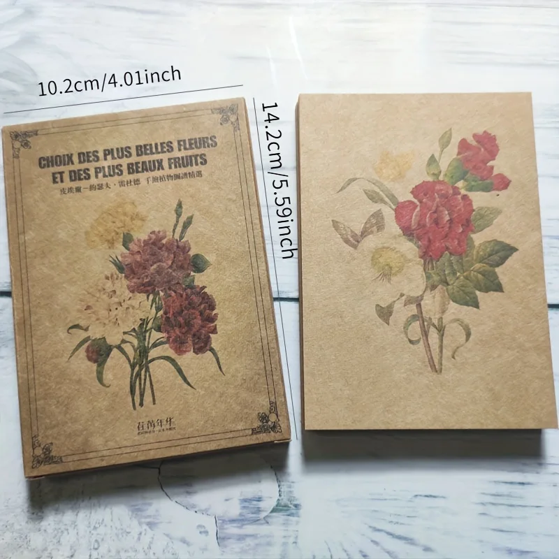 24 tarjetas postales Vintage Rose Carf: ¡agregue un toque de elegancia a sus saludos!