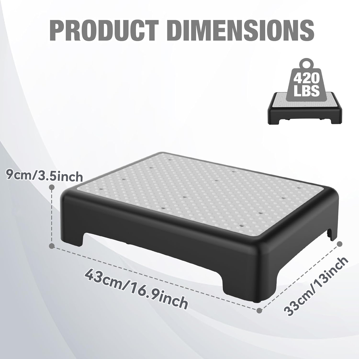 Non-Slip Step Platform Indoor and Outdoor, Portable Step Riser for Adults & Seniors, Safety Step for Car, Bedside, Shower
