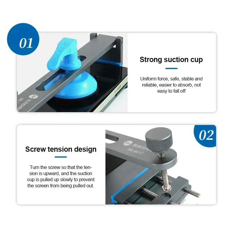 SUNSHINE SS-601G LCD-scherm Separator Mobiele telefoon Gratis verwarming Scherm Snelle verwijdering Klemarmatuur Tablet Splitter Tool