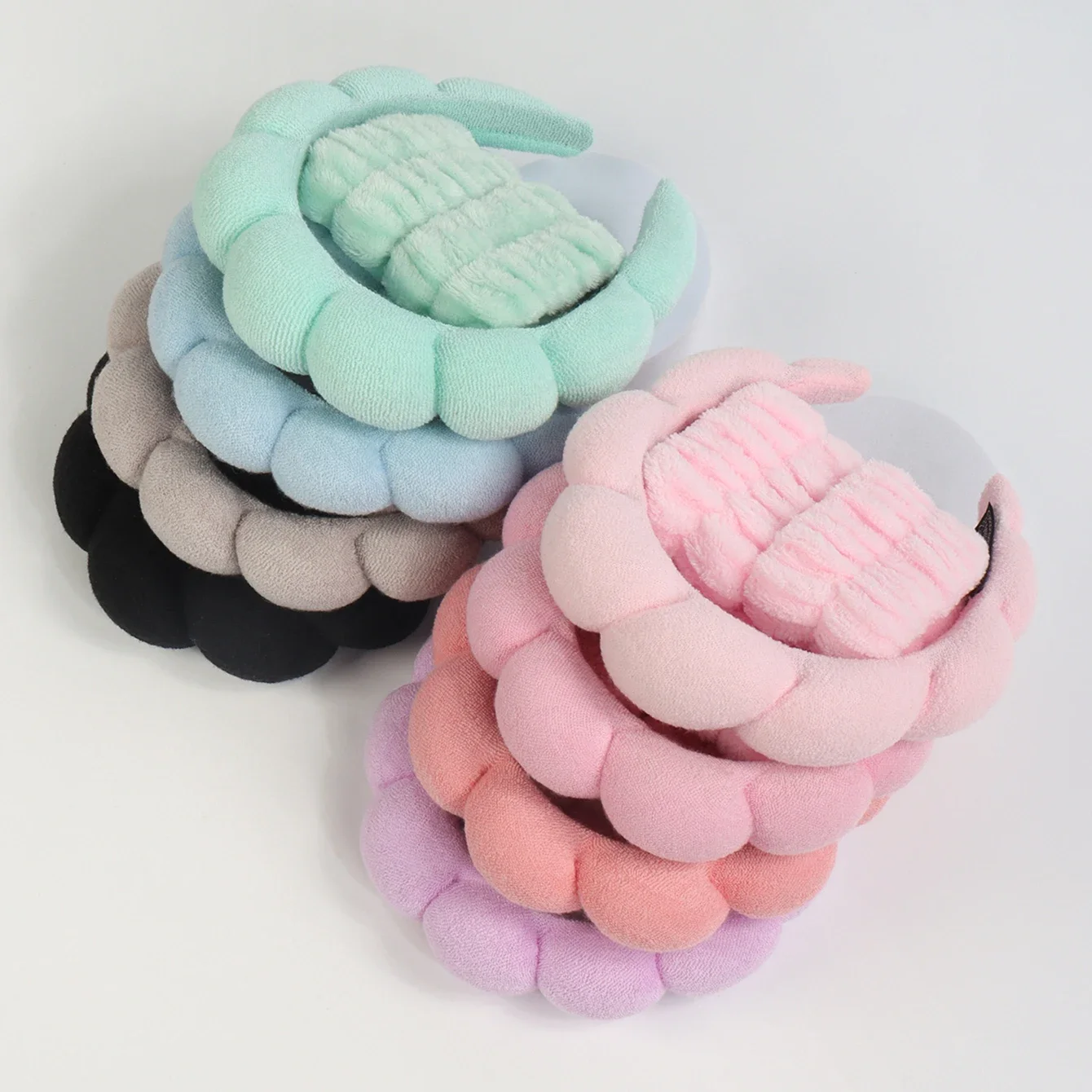 3Pcs 세트 여성용 세탁 및 헤어 액세서리 세탁 및 목욕 클라우드 스폰지 헤어 밴드 메이크업 및 메이크업 제거 머리띠