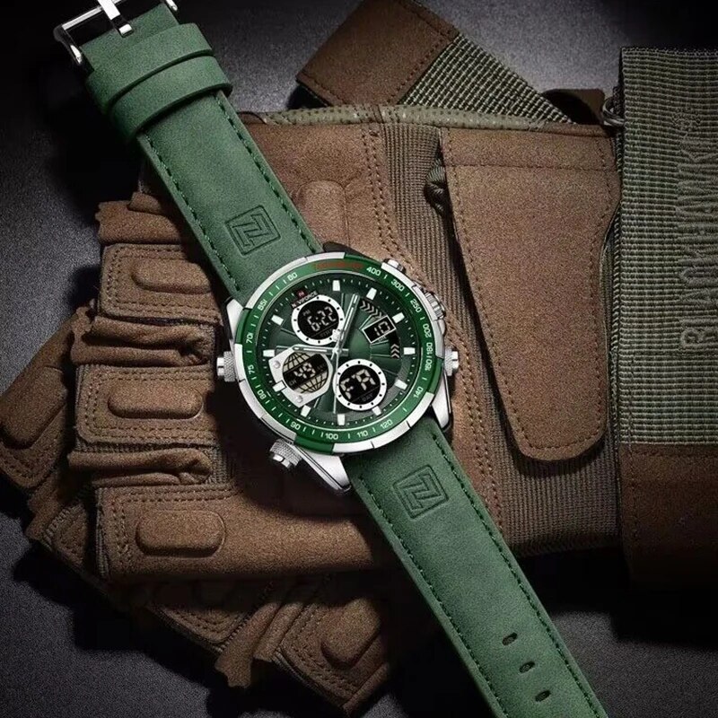 NAVIFORCE ファッションミリタリー腕時計男性用高級オリジナルスポーツクロノグラフ腕時計防水クォーツ腕時計時計