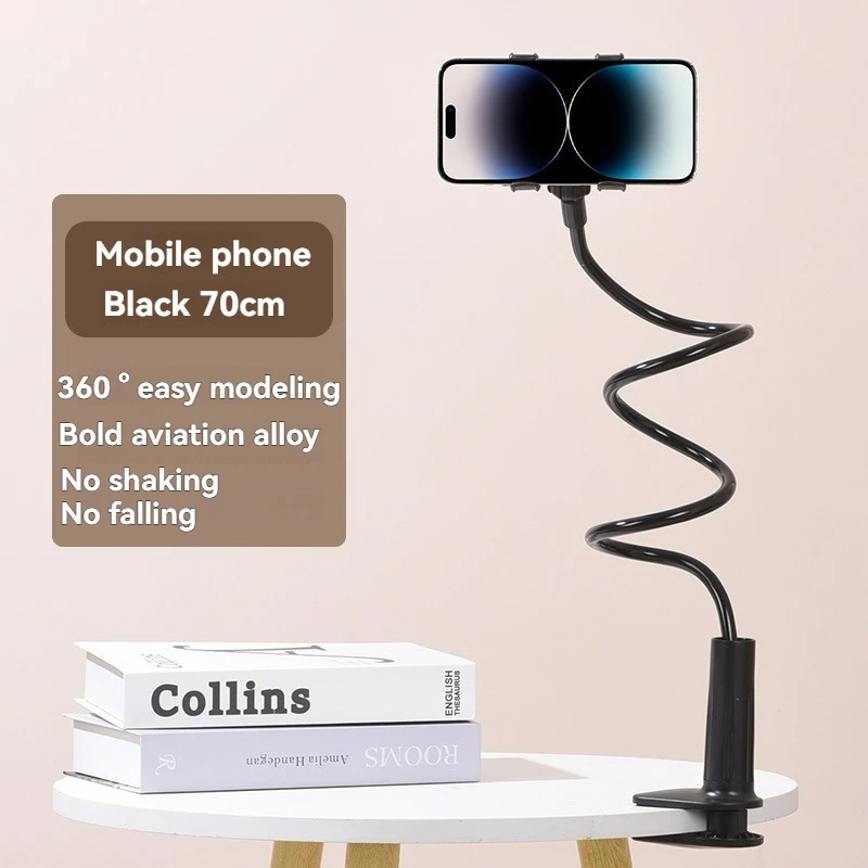 Soporte para teléfono móvil con Clip 360, soporte portátil Flexible para cama perezosa, soporte de escritorio, Base de soporte para iPhone, Samsung y Xiaomi