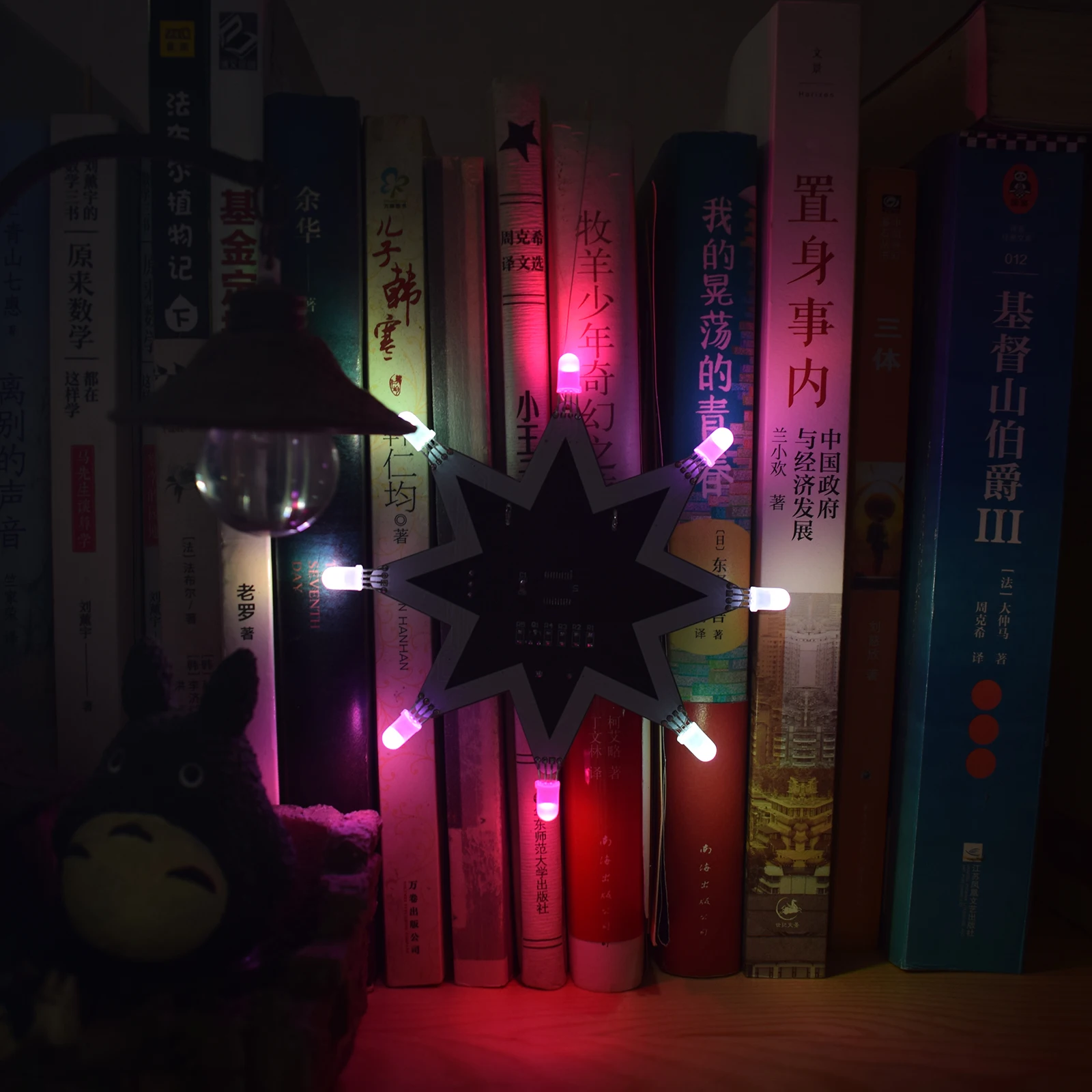 Caja de música con forma de estrella octogonal LED de Color, decoración de árbol de Navidad, teclado de órgano electrónico, Kit de fabricación electrónica DIY