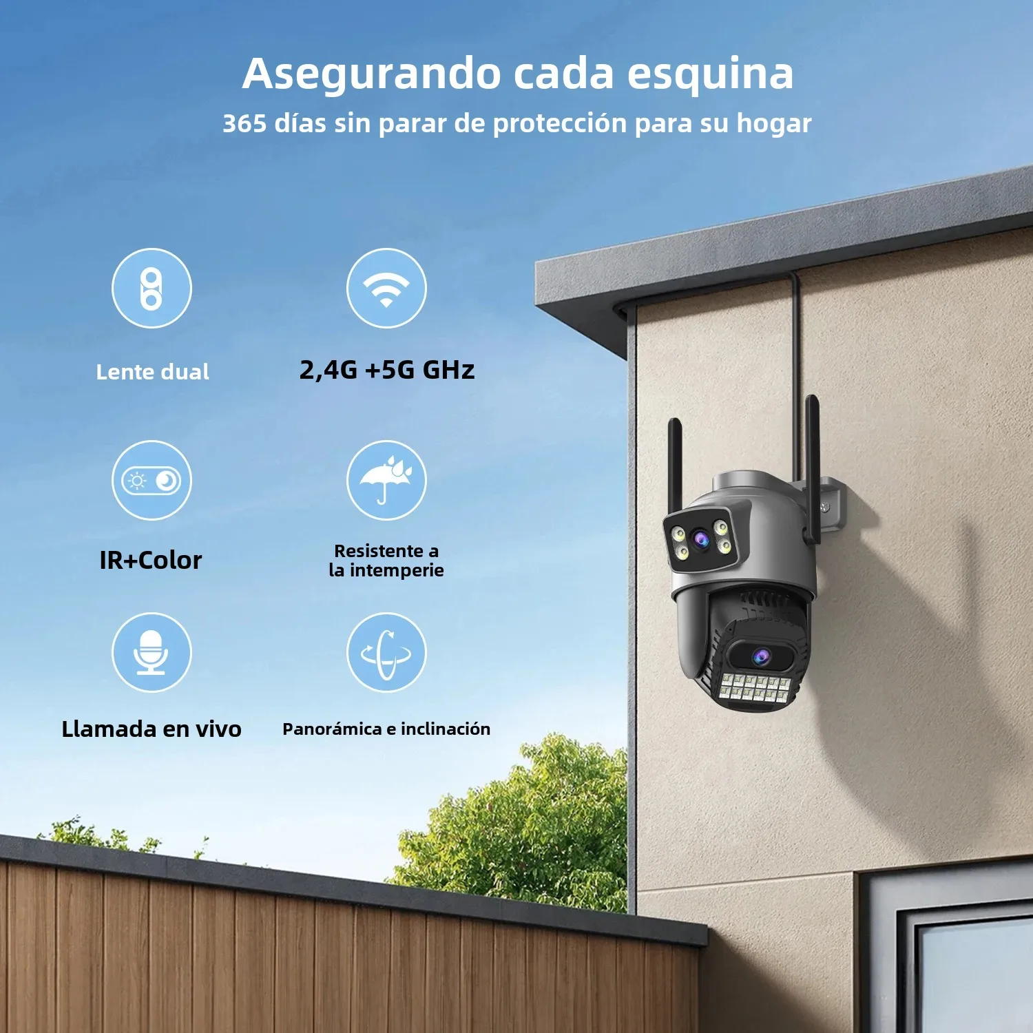 Cámara IP de 10MP 5K protección de seguridad Wifi PTZ lente Dual 5G HD cámara de vigilancia en exterior detección humana seguimiento visión nocturna