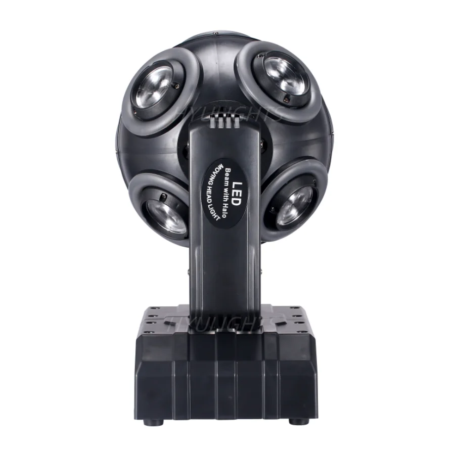 LED Moving Head 8x15W RGBW 4in1 mit Halo RGB 3in1Fußballlicht 360 °   Infinite Rotation Beam Strobe DJ Bar DMX 512 Bühneneffekt