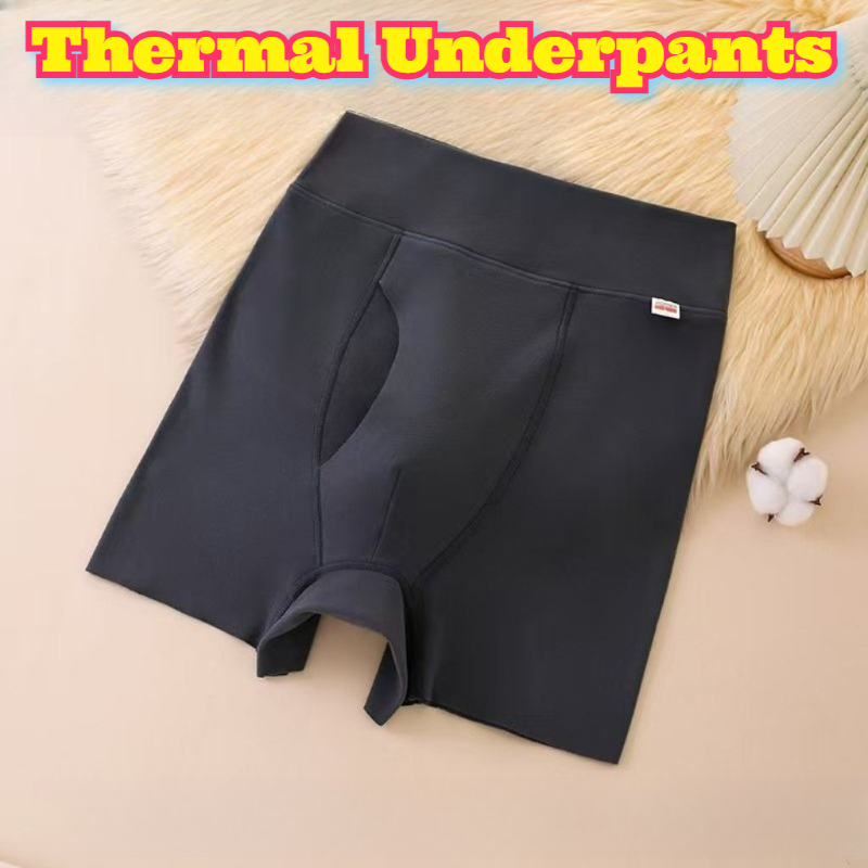 Roupa interior masculina térmica quente inverno calor longo johns cintura alta boxer briefs plus size cintura estendida atrito mistura de algodão