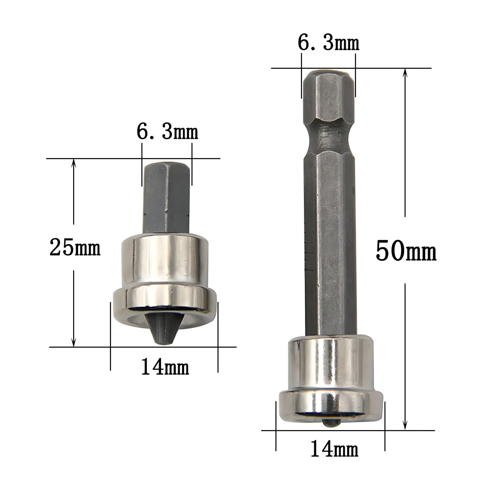 PH2 Drywall ไขควง Bits สั้นความลึกหยุด Plasterboard 6.35 มม. 1-2-5pcs Shank หยุดสกรูไม้ยิปซั่มบอร์ด Locator