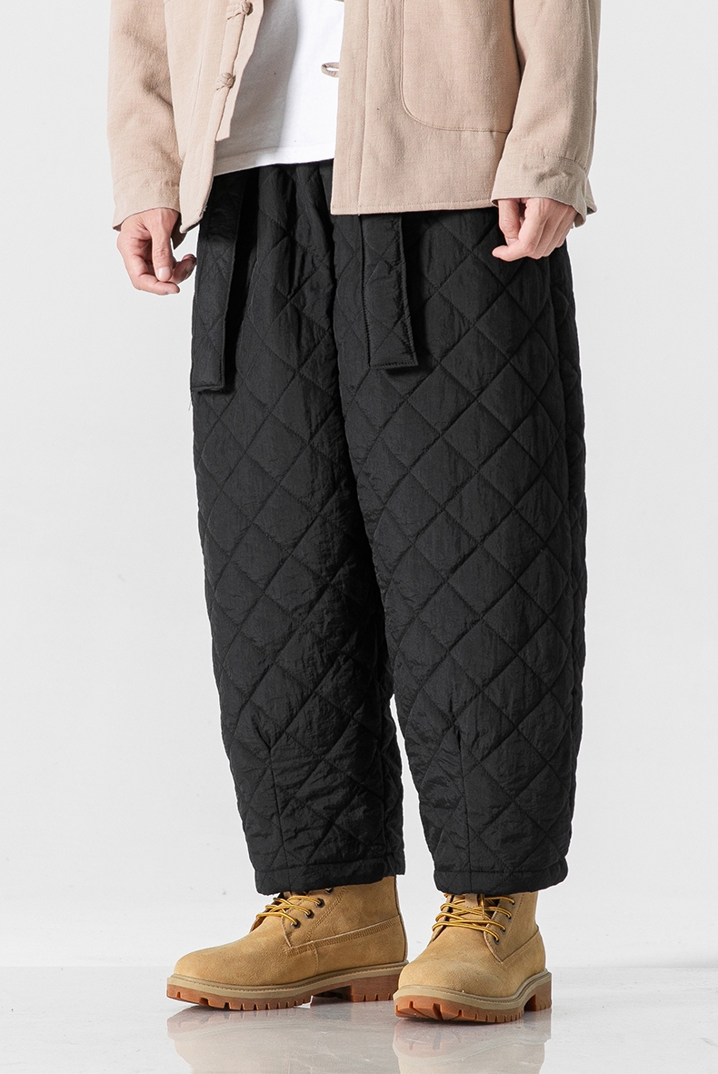 2023 outono inverno grosso acolchoado harem calças dos homens estilo chinês calças quentes masculino harajuku sweatpants jogging calças de grandes dimensões