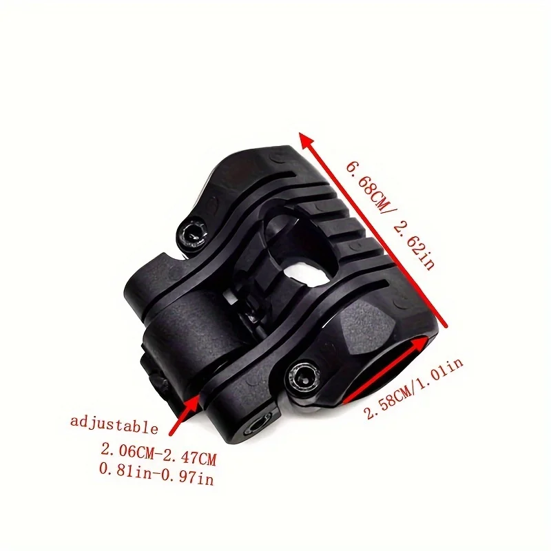 หมวกกันน็อคผู้ถือไฟฉาย 25 มม.พลาสติกหลายมุม Light CLAMP Mount พร้อมประแจด้านข้าง Rail Mount Fast อุปกรณ์เสริมหมวกนิรภัย