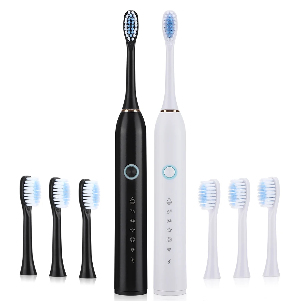 Brosse à dents électrique sonique universelle, Six modes, pour adultes et enfants, charge étanche, automatique