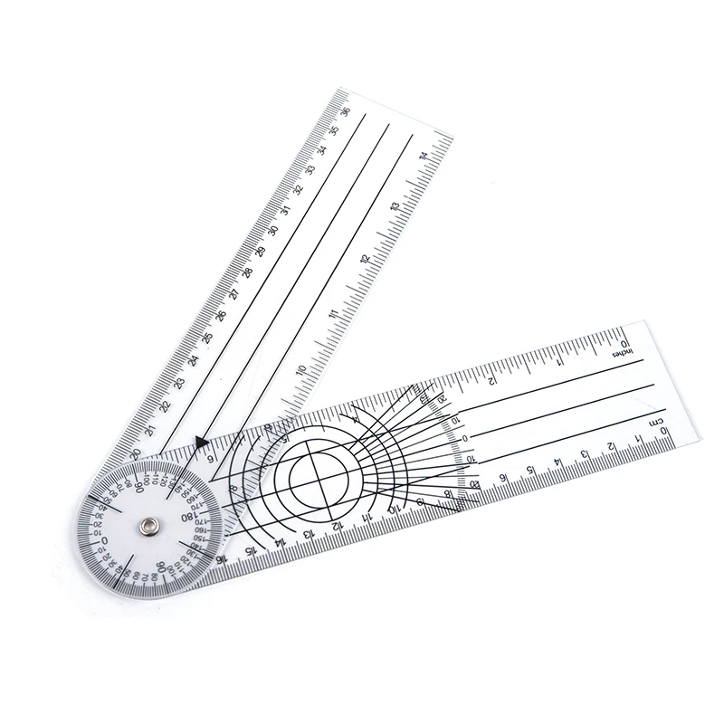 0- 360 Độ Goniometer Góc Y Tế Cột Sống Góc Thước Góc Inclinometer Thước Protractor Góc Tìm Đo Dụng Cụ