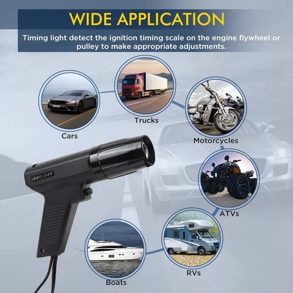 12V 車の点火タイミングガンガソリンエンジン点火タイミング誘導ストロボライト車やオートバイの修理ツールに適した