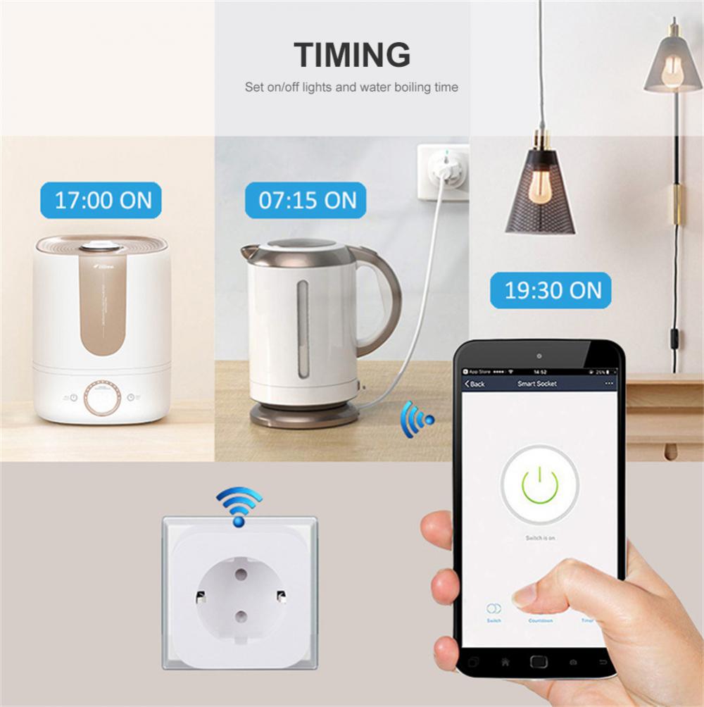 Xiaomi 16A Tuya WiFi EU Smart Plug Smart Home Power Monitor Wireless Socket Remote Voice Control Alexa Google Home Yandex Alice