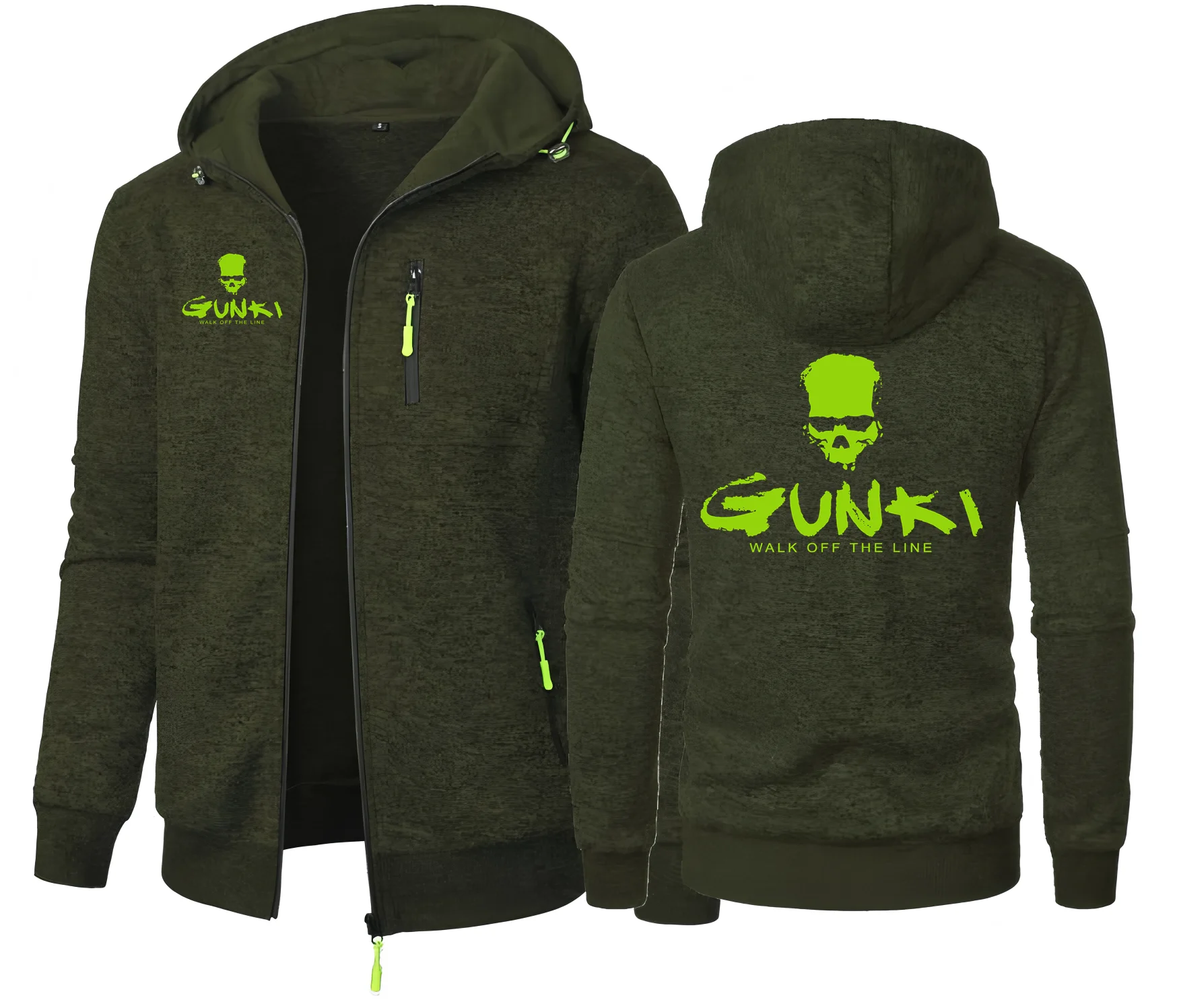 Gunki Love Fishing брендовые мужские пальто с капюшоном, повседневная толстовка с капюшоном на молнии, мужская одежда, спортивная одежда, облегающая повседневная куртка