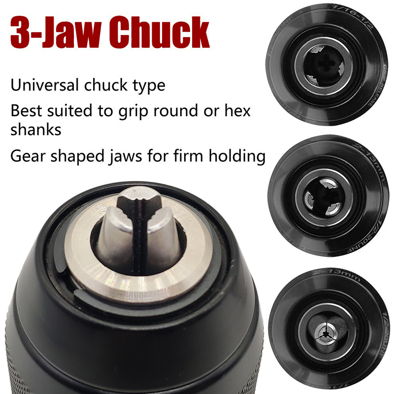 0.8-10mm 2-13mm Threaded Keyless Metal Drill Chuck Quick Grip Adapter Hex SDS Square Shanks Impact Screwdriver Tap Wrench Chucks