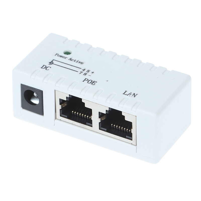 1PC 12V - 48V Passiver POE-Injektor für IP-Kamera VoIP Phone Network AP-Gerät