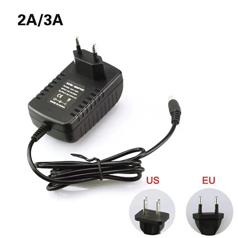 Convertidor transformador de fuente de alimentación de 12 voltios CA 100-240V a CC 12V UE EE. UU. Adaptador de corriente fuente cargador DC12V 1A 2A 3A Controlador LED