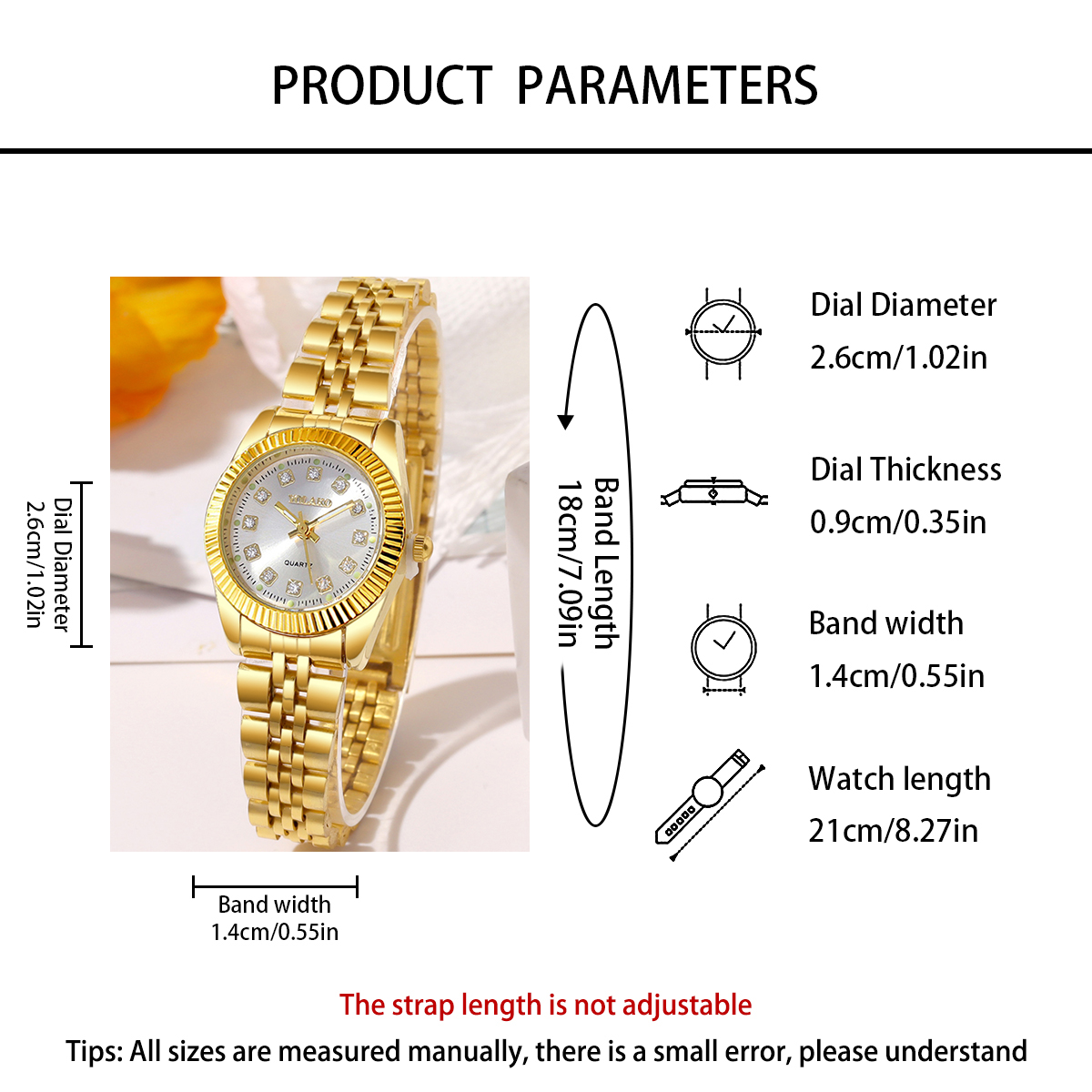 1 stuks mode gouden stalen band dames quartz horloge