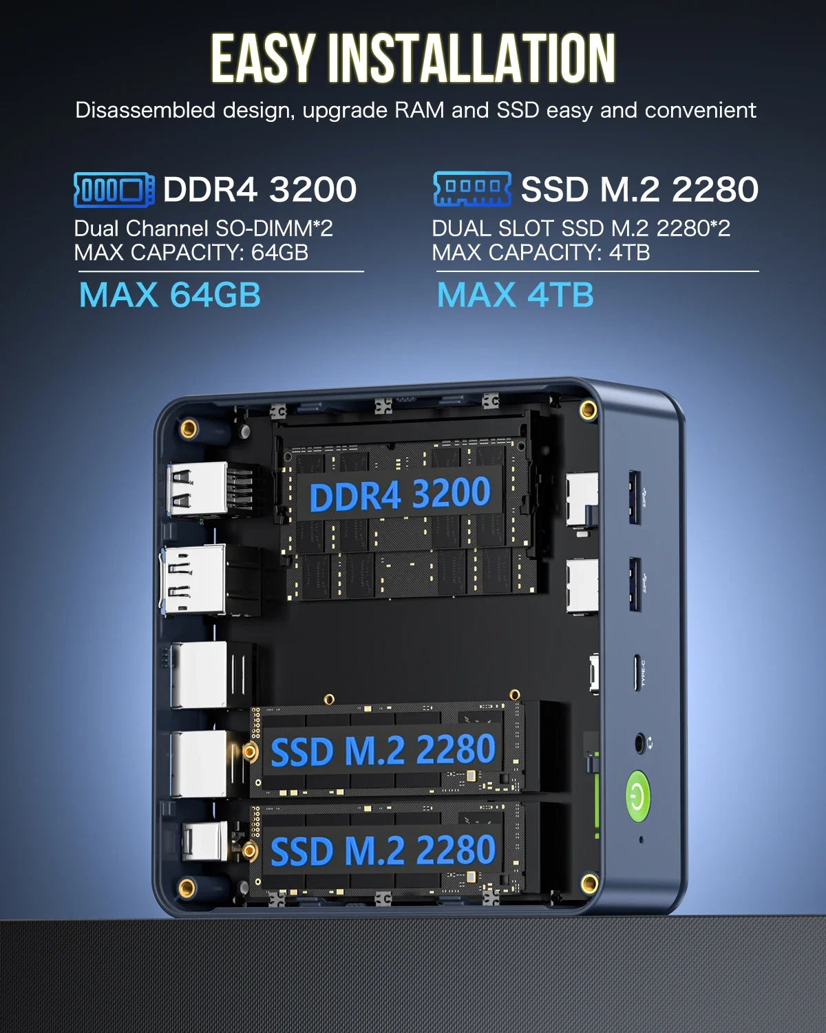 ¡Nuevo! GMKtec M5 Plus Ryzen 7 5825U Mini PC Windows 11 Pro DDR4 Dual Channel NVMe M.2 SSD WIFI6E BT5.2 Computadora de juegos de oficina de escritorio