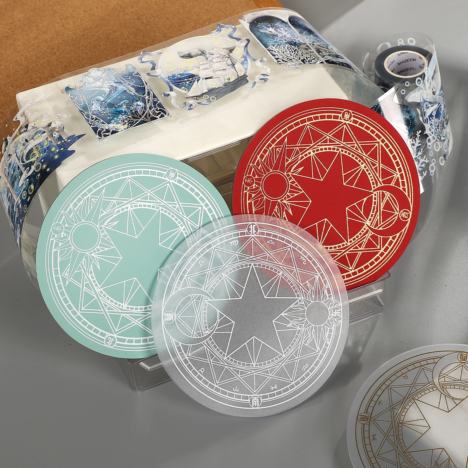 JIANWU Circular Magic Circle Pattern Backing Plate Cutting Board Cutting Mats Creative DIY Journal Student Supplies Stationery