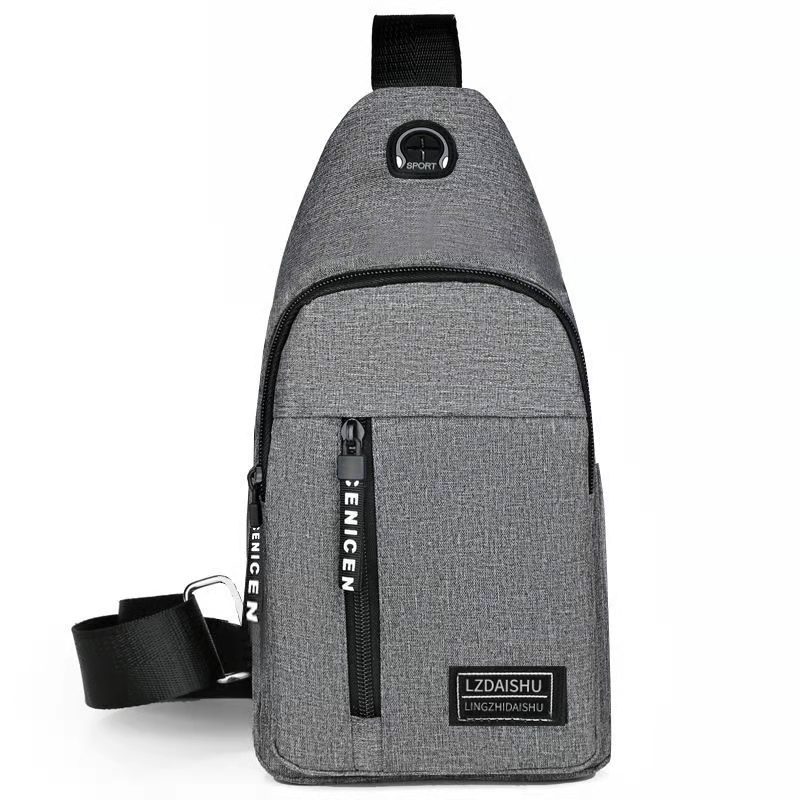 Stylish One-Shoulder Canvas Backpack - Water-Resistant Oxford Cloth, Leisure Sports Design, Chest Bag, Adjustable Shoulder Strap