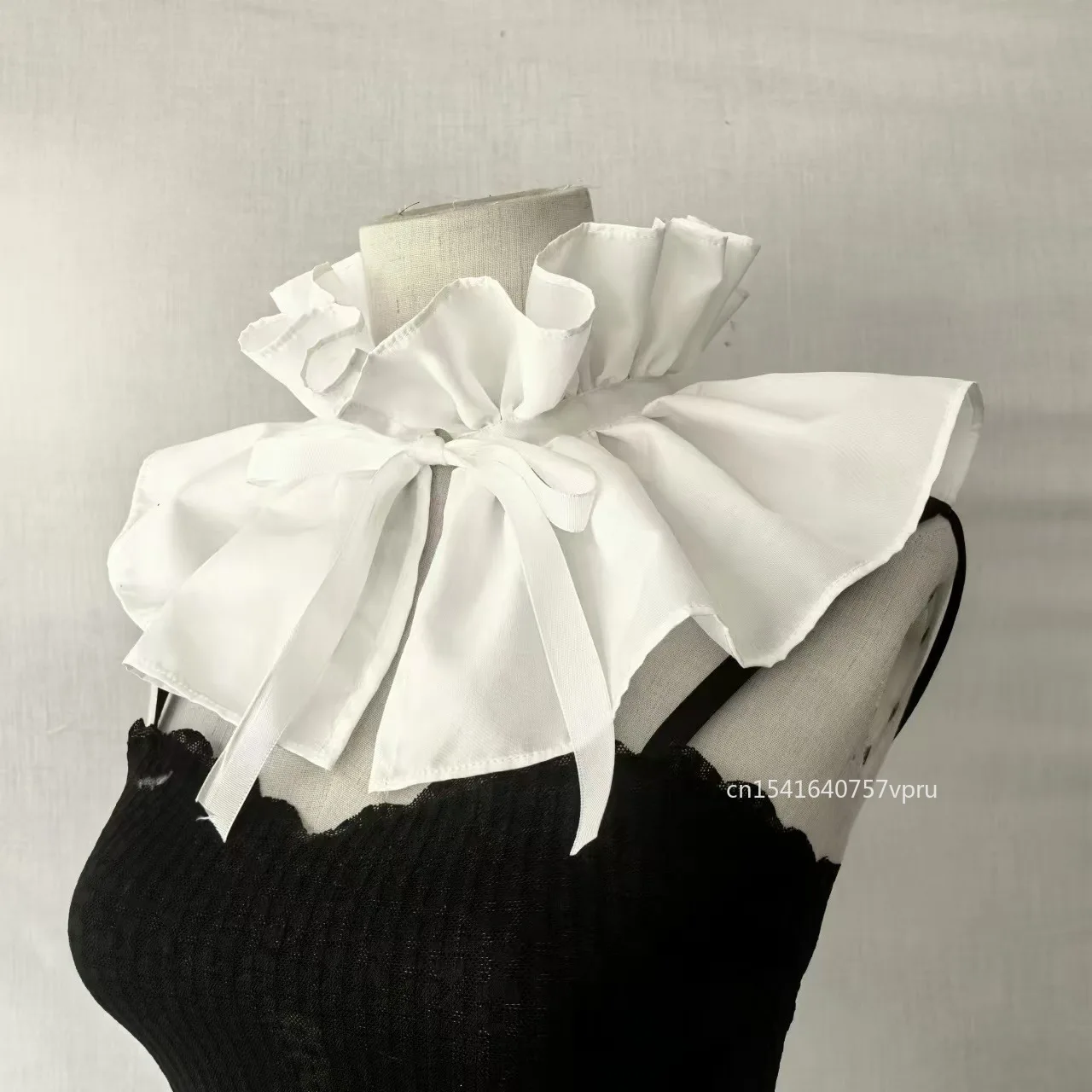 ที่ถอดออกได้ปลอมสาวเสื้อผ้าผ้าคลุมไหล่สําหรับเสื้อหรือชุด Ruffled Laple Shawl สําหรับ Lady Girl Shawl