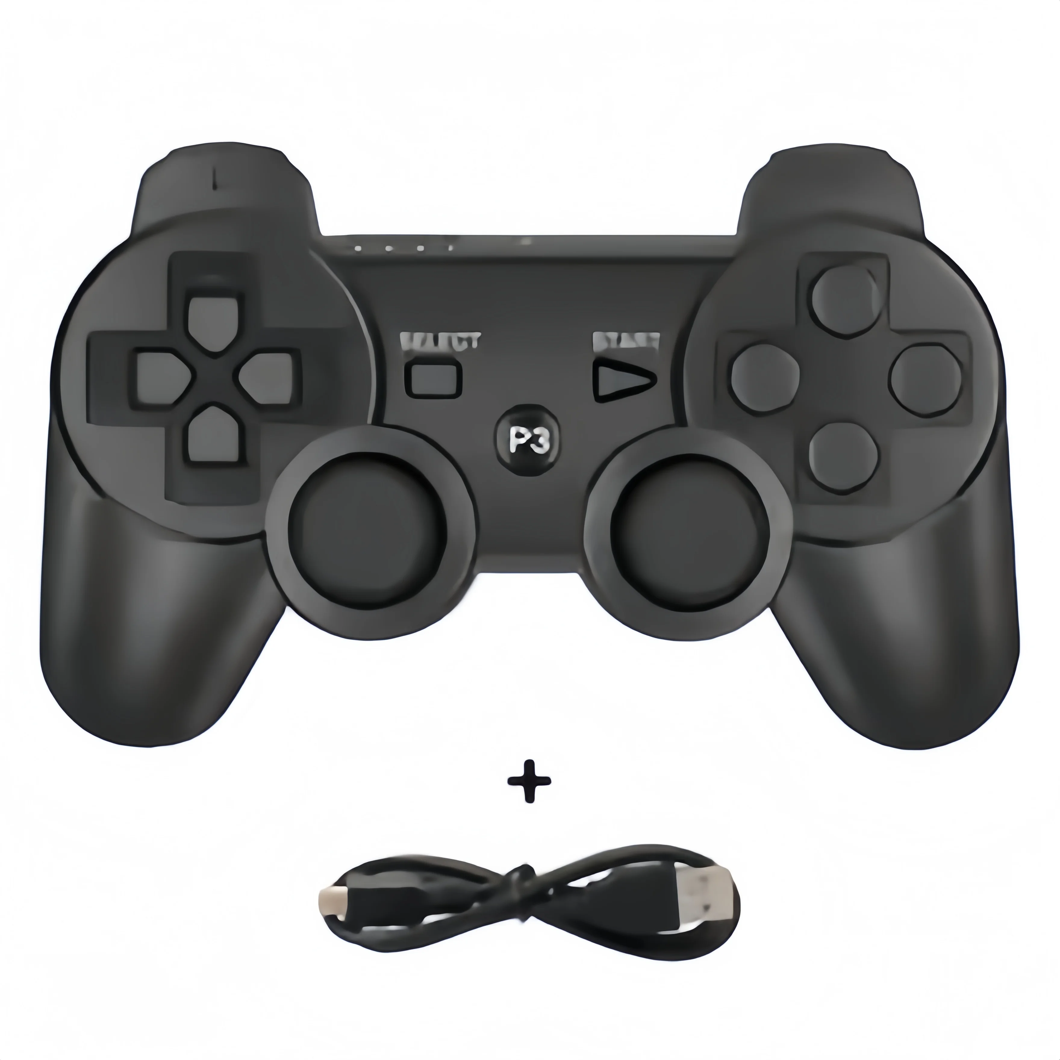 Bezprzewodowy gamepad Bluetooth do Sony PS3/PlayStation 3 – kompatybilny z kontrolą ruchu SIXAXIS, ładowalny joystick z kablem USB