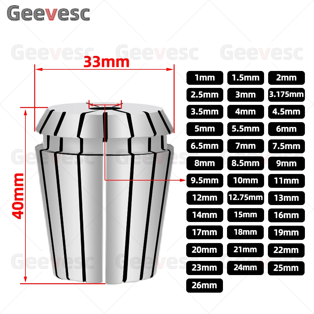 ER32 Spring Collet 1-20mm UP AA ER Collet Chuck Tool Holder ER32 Nut Collet High Precision ER32 Collet Chuck 21/22/23/24/25/26mm
