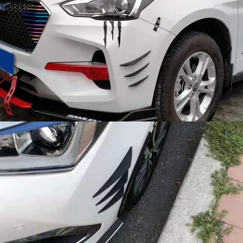 Heißer Verkauf 6 teile/satz Dekoration Diffusor Splitter Fin Körper Spoiler Canard Wertigkeit Kinn Auto Tuning Canard Universal Frontschürze Lippe