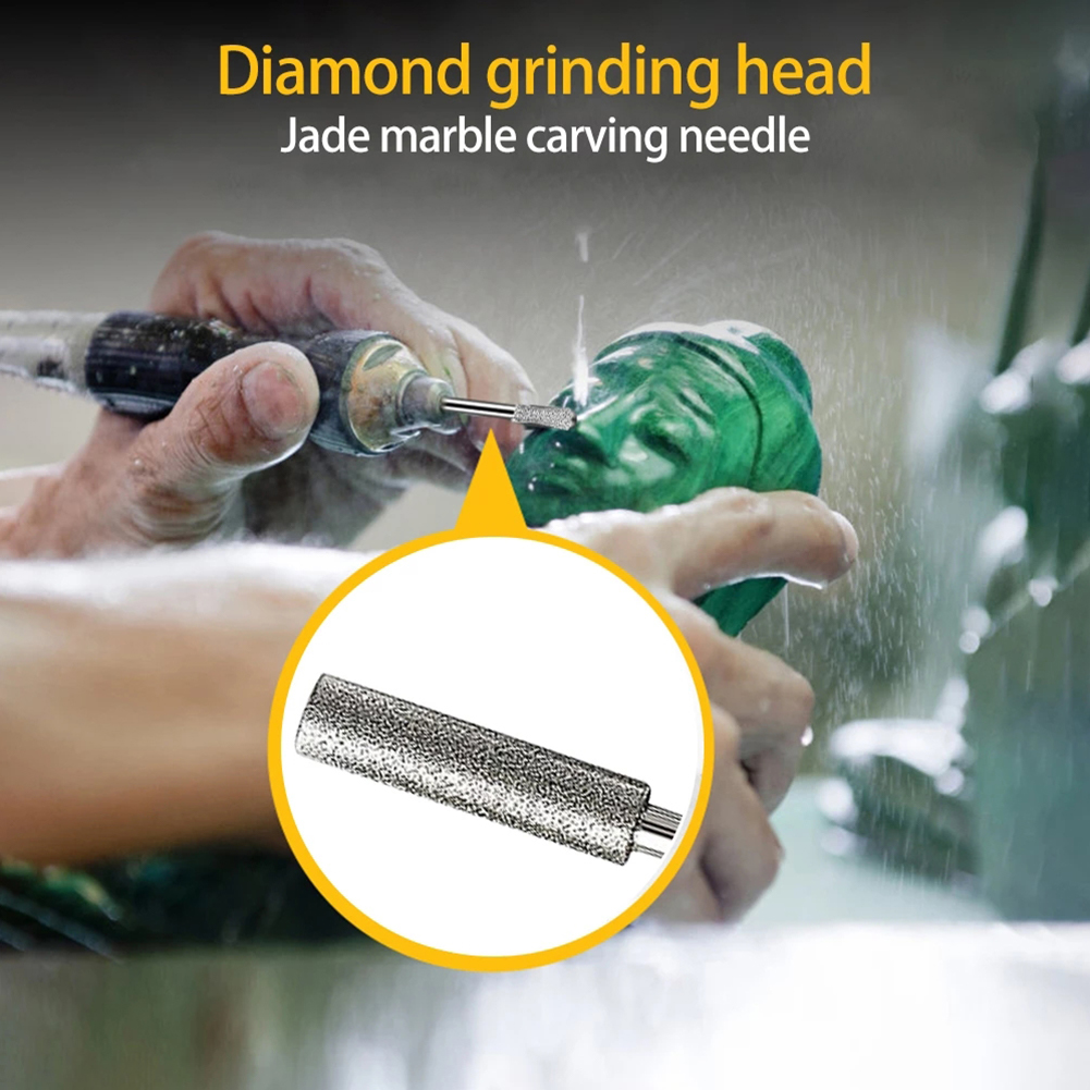 6Pcs Chainsaw Sharpener Emery Coated Cylindrical Burr 4.0/4.8/5.5mm Chainsaw Sharpener Stone File Chain Grinding