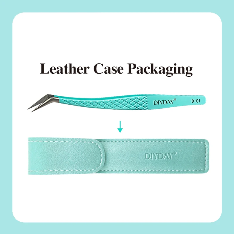 DIYDAY Anti-Slip Tweezers, High-Density Fiber Tip for Eyelash Extensions & Eyebrow, Professional Precision Beauty Tools