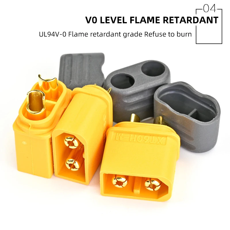 10PCS Amass XT60 + XT60H ปลั๊กขั้วต่อ Sheath 5 คู่ชายหญิงทองสําหรับ RC LiPo แบตเตอรี่ RC Drone รถอะไหล่