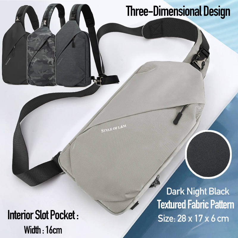 Bolso bandolera masculino impermeable, marca L & M, bolsos de hombro para hombre, ligero, paquete de pecho de alta calidad, mochila cruzada antirrobo