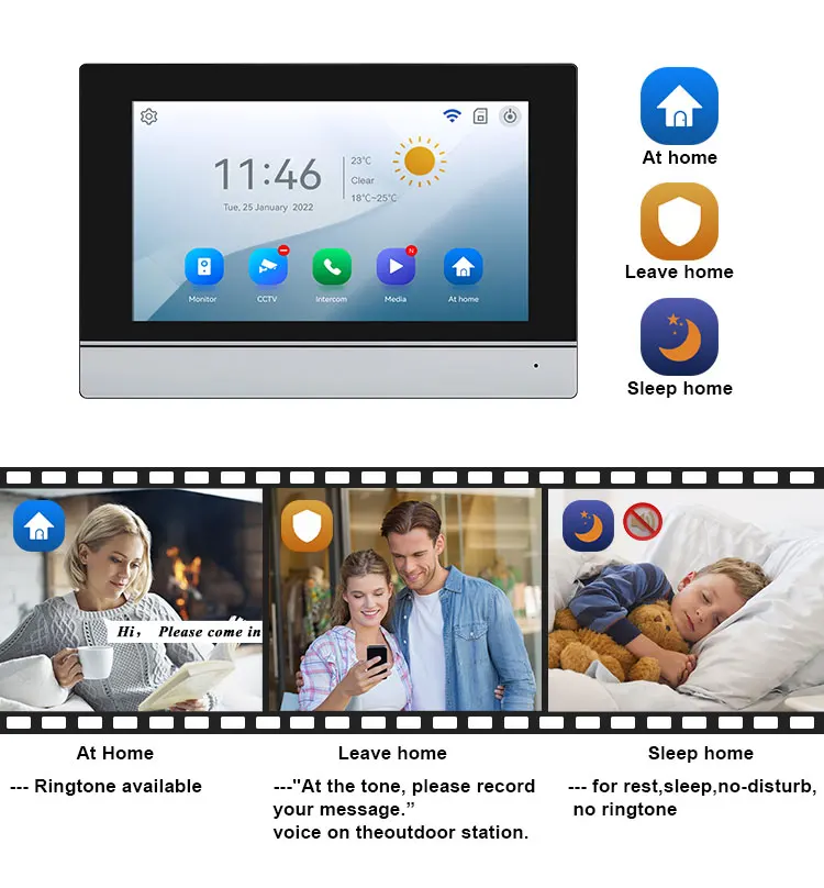 2f/3f família multi unidades apartamento vídeo porta telefone com tela de 7 polegadas gravação instantâneo tuya wifi edifício intercom campainha kits