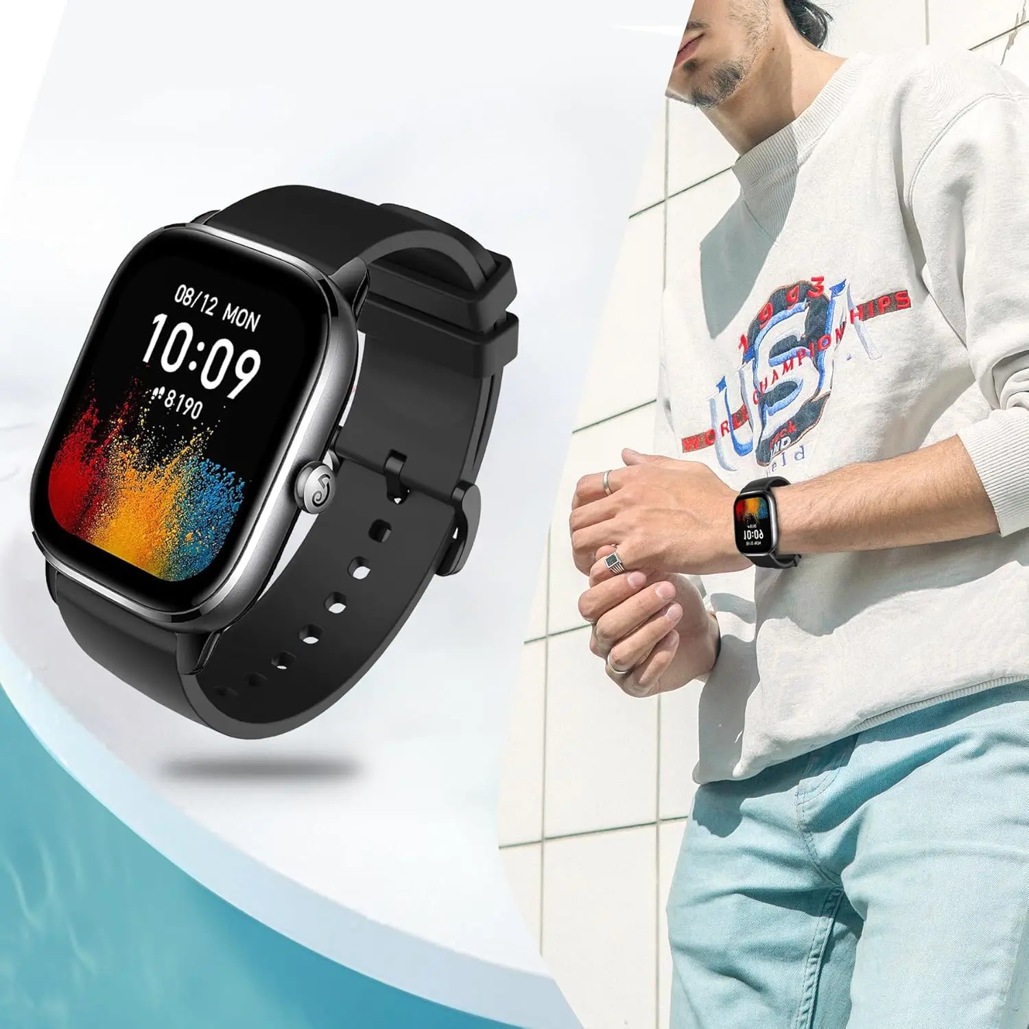 20mm 실리콘 시계 밴드 10팩, Active 2/GTR mini/GTS 2-4/Bip 3/U 스마트워치와 호환되는 교체 스트랩