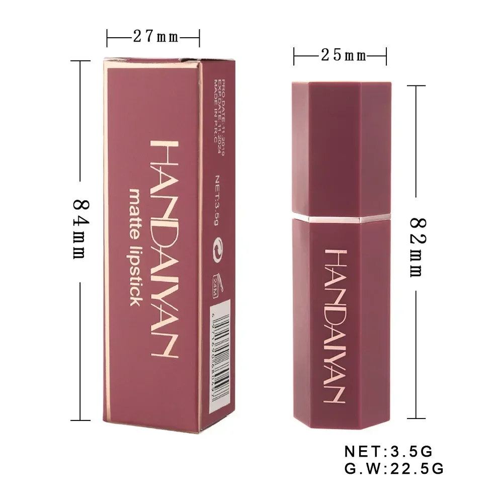 Lápiz labial mate desnudo, resistente al agua, taza antiadherente de larga duración, lápiz labial que no se decolora, lápices labiales de terciopelo rojo y rosa, cosméticos de maquillaje