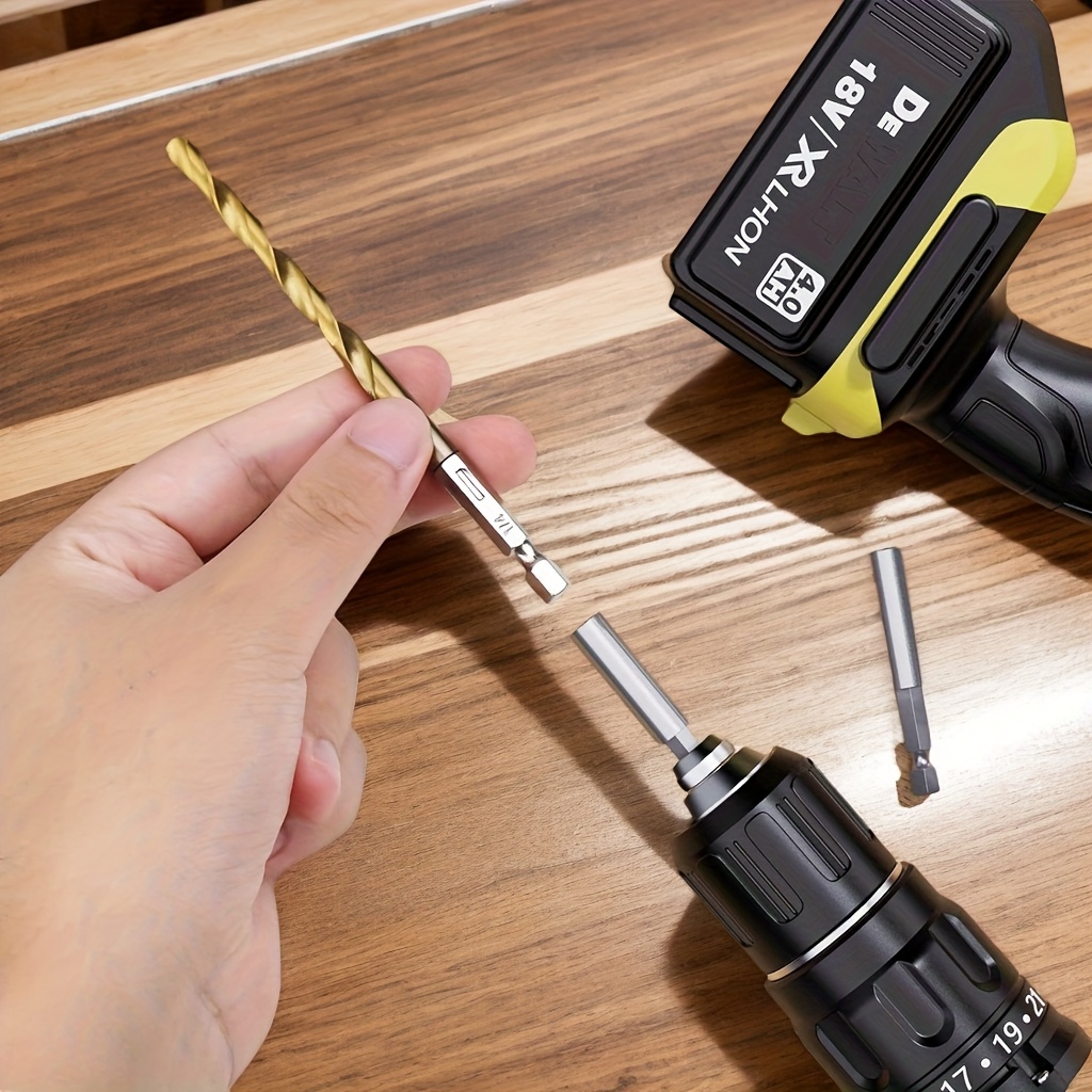50/99 Stuks Titanium Coated Hoge Snelheid Staal Boor Set Hex As Rechte Spiraal Twist Bits Voor Metaal hout Plastic Boren