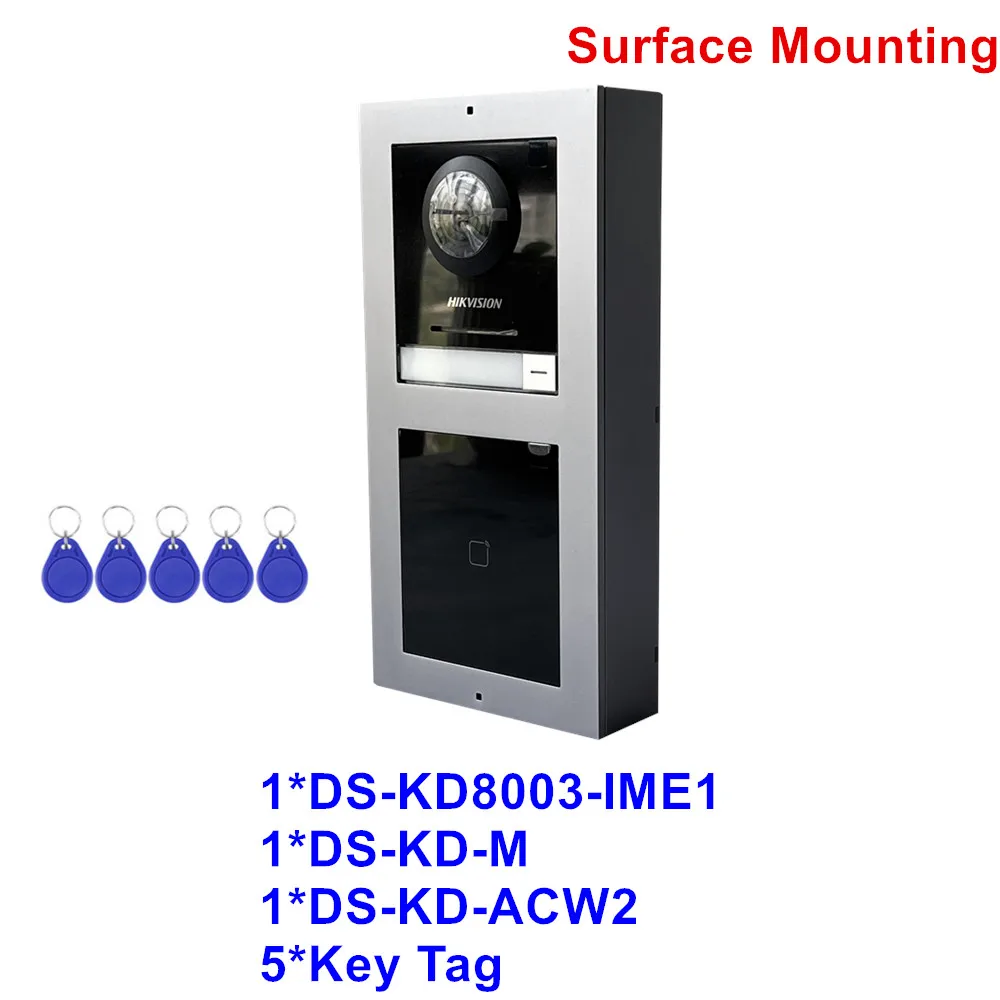 Origineel Hikvision DS-KD8003-IME1(B) modulair deurstation met montagebeugel DS-KD-ACF1 DS-KD-ACW2 DS-KD-KP toetsenbordmodule