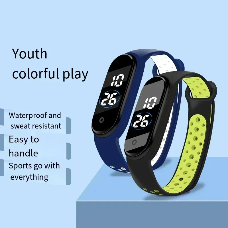Reloj Digital LED, reloj deportivo de moda para niños, resistente al agua, correa de silicona ultraligera, reloj de pulsera Unisex para adolescentes y niñas