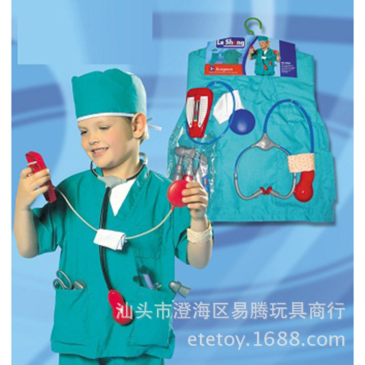 ชุดผ่าตัดสำหรับเด็กชุดเล่นตามบทบาทแบบมืออาชีพเครื่องแต่งกายหมอสีฟ้าชุดเล่นเวทีปาร์ตี้ของเล่นประกอบฉาก9ชิ้นของขวัญวันเกิดสำหรับเด็ก