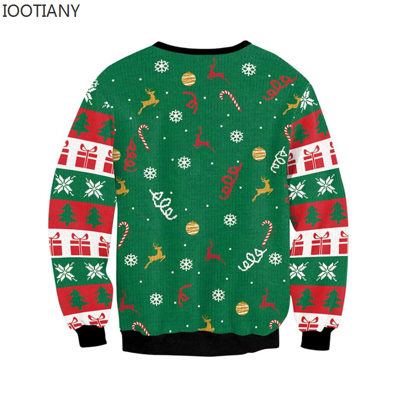 Sudadera con capucha navideña fea para hombre y mujer, jerséis navideños pegajosos con reno jorobado divertido, Tops para pareja, sudadera navideña para fiesta