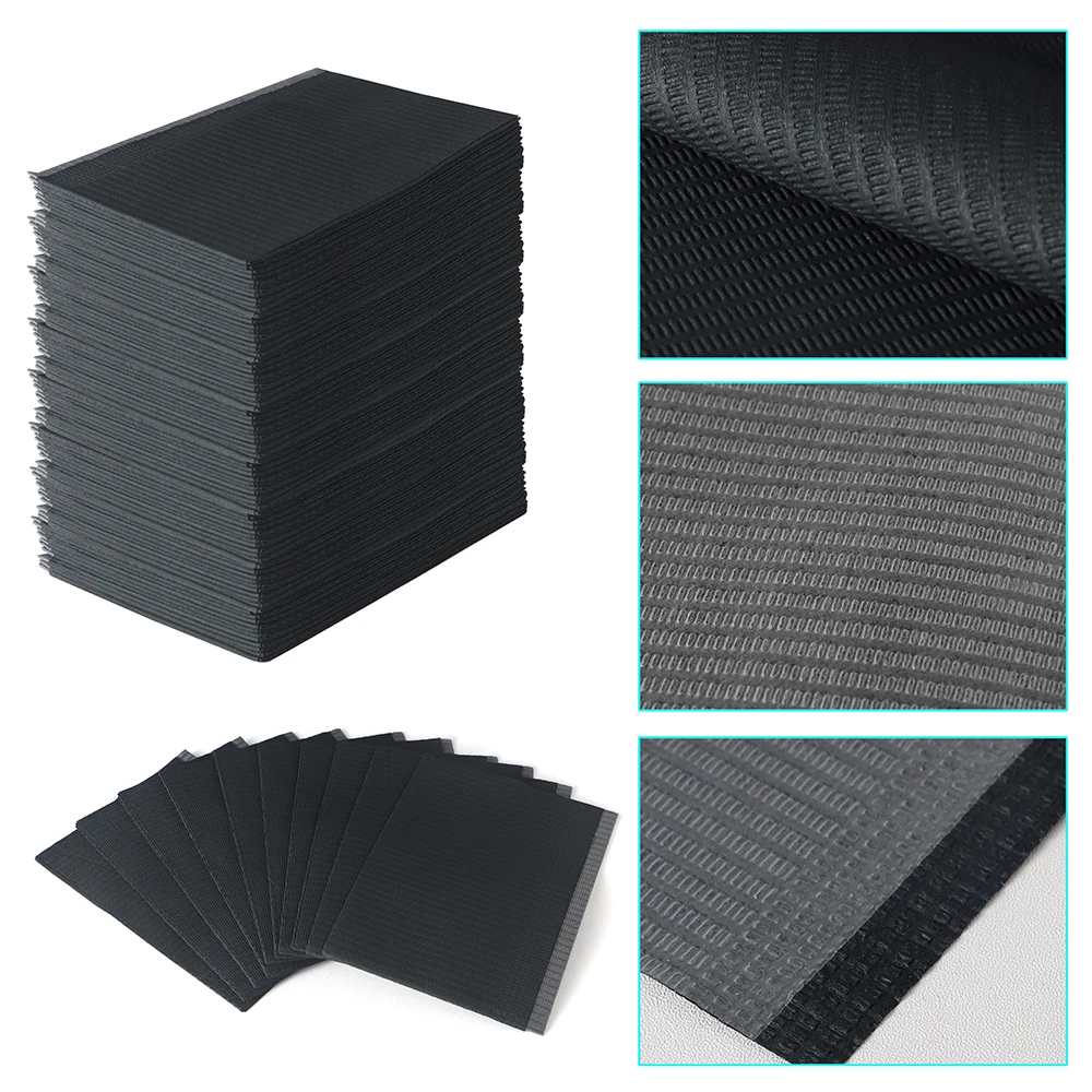 100 pièces Noir Poulet Étanche Tatouage Propre Pad Tatouage Bavoirs Table Couvre Propre Pad Patient Dentaire Serviettes Tatouage Accessoires