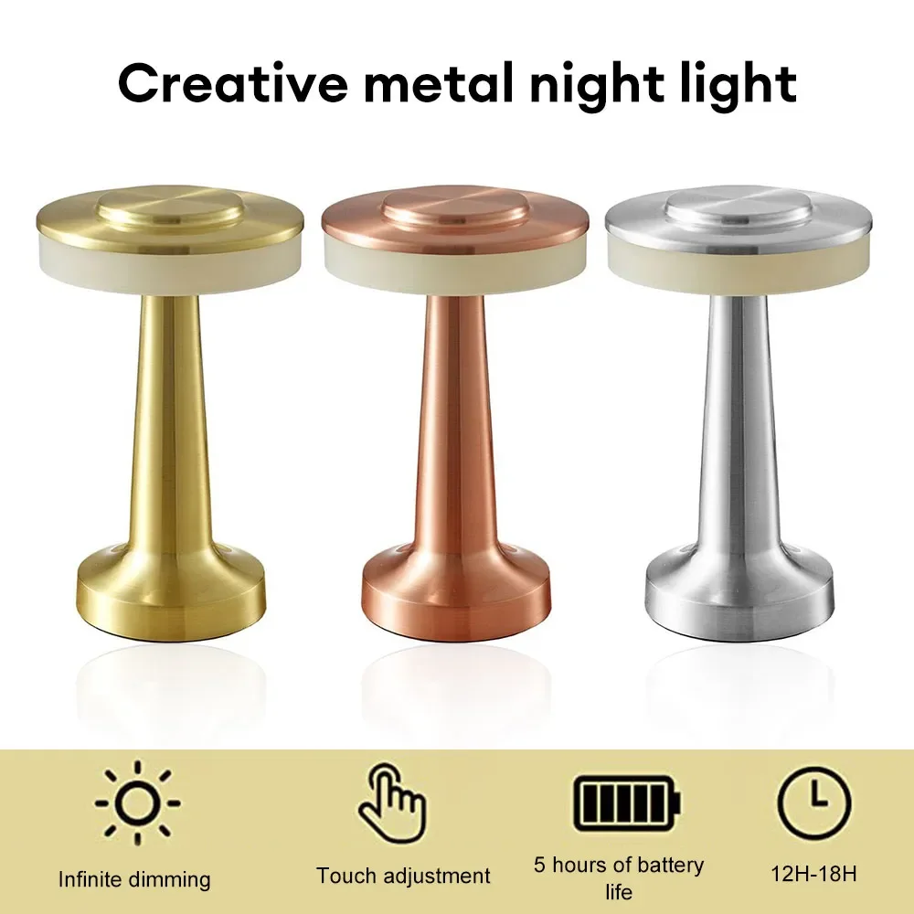 Lampada da tavolo a Led retrò Usb ricaricabile luce notturna infinitamente dimmerabile luce da campeggio adatta per Bar lampada camera da letto Decoratio Light