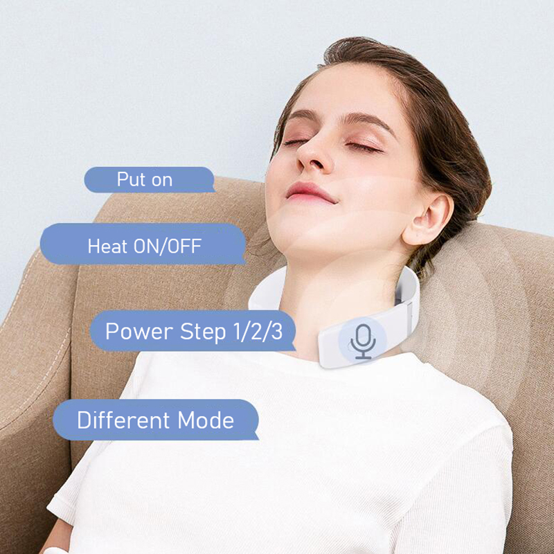 Masajeador de cuello eléctrico, dispositivo de masaje cervical portátil con carga USB para trabajo, viajes, operación portátil, Blanco simple
