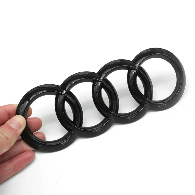 4 anéis logotipo grade dianteira do carro emblema tronco traseiro emblema para audi a1 a2 a3 a4 a5 a6 a7 q2 q3 q4 q5 q7 s3 s4 s5 s6 s7 tt acessórios
