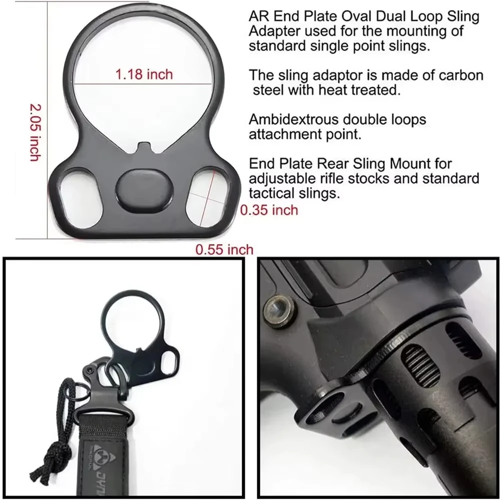 Placa de eslinga, anillo doble, anillo de soporte ajustable, adaptador de eslinga, anillo de eslinga de acero, adaptador de eslinga para exteriores, senderismo, Camping, Mountaineeri