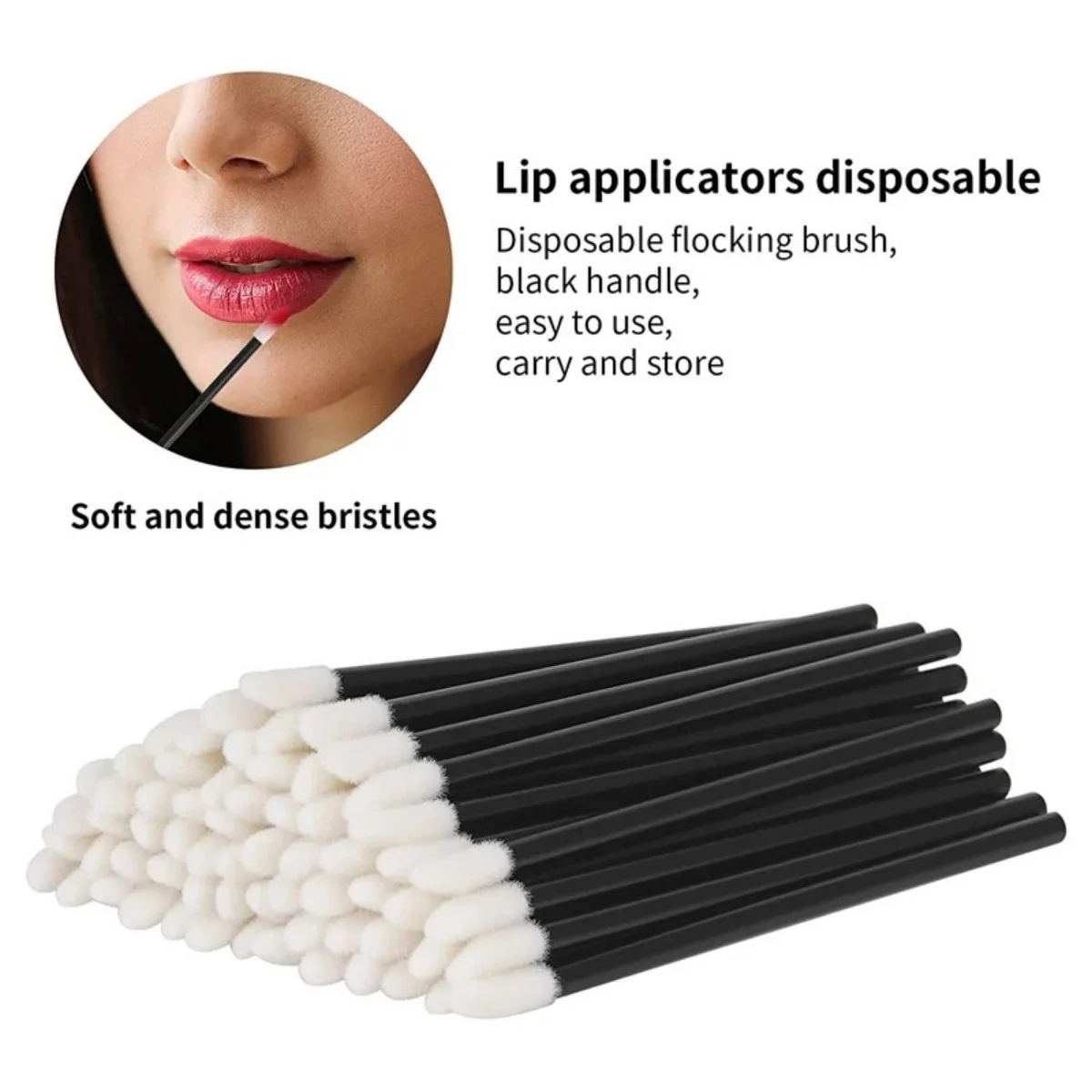 50/100 Sposable Lip Brush ขนตาแต่งหน้า Microbrush Lash มาสคาร่า Applicator ลิปสติก Wands ชุดเครื่องมือแต่งหน้าเครื่องสําอาง