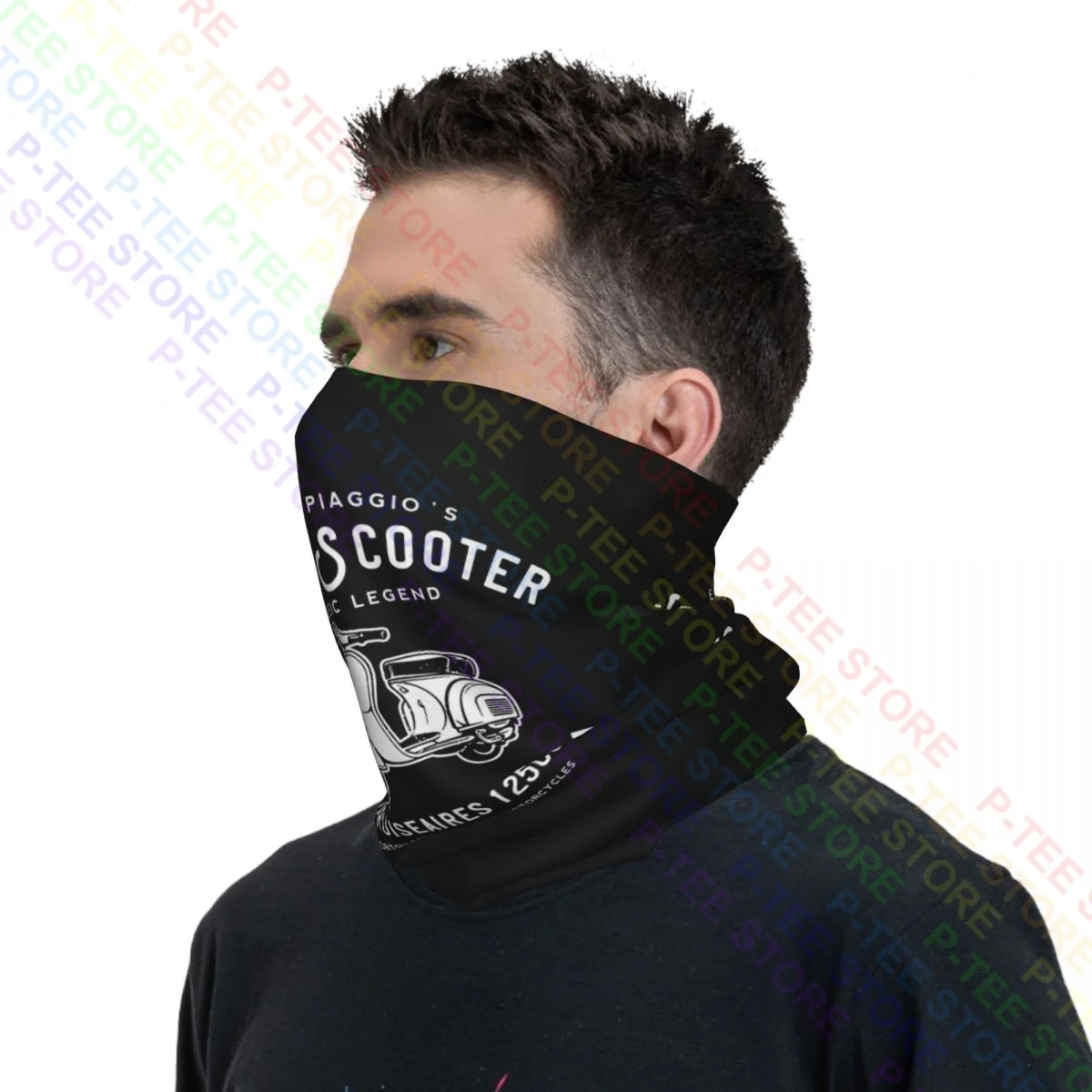 Piaggio Vespa Scooter 1953 125Cc Polaina para el cuello Bandana Bufanda Mascarilla Unisex Camping Protección UV